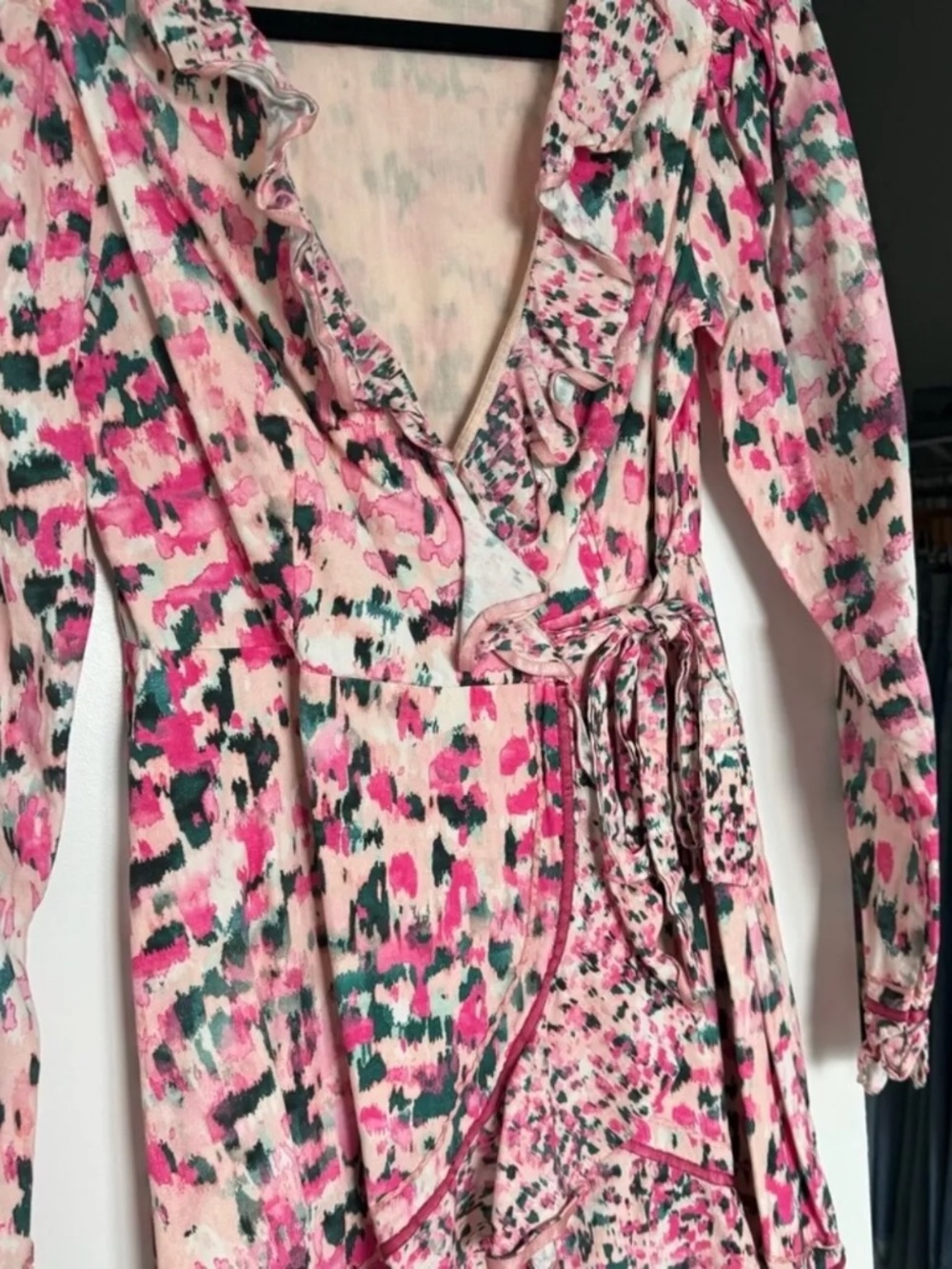 Revolve Rococo Sand Mini Wrap Dress Size Medium - Picture 7 of 8